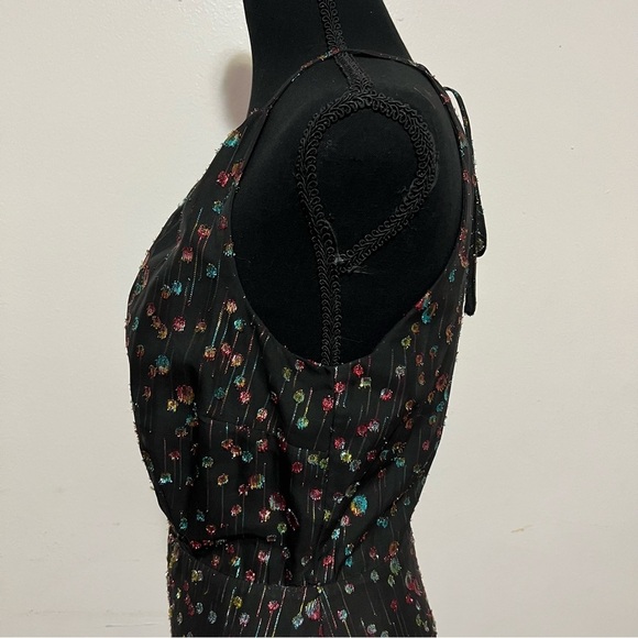 Anthropologie Eva Franco Metallic Dot Wide Leg Jumpsuit Party Event Whimsigoth - Picture 7 of 12